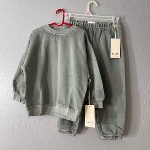 MATE The Label Mini Organic Fleece Crew Neck Sweatshirt and Sweatpants Set, 4/5